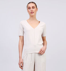 Expresso Beige Trui met V-hals voor dames (356864)