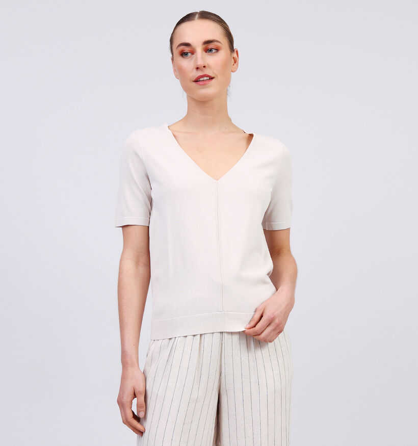 Expresso Beige Trui met V-hals voor dames (356864)
