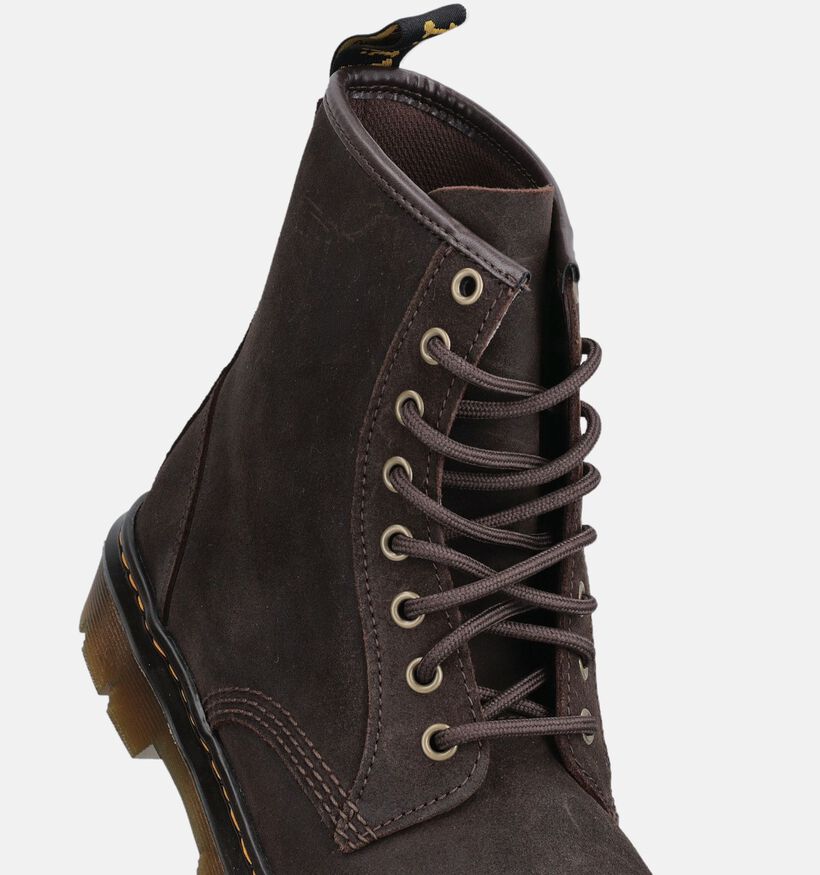 Dr. Martens 1460 8 Eye Boots &agrave; lacets en Brun fonc&eacute; pour hommes (378030) - pour semelles orthop&eacute;diques