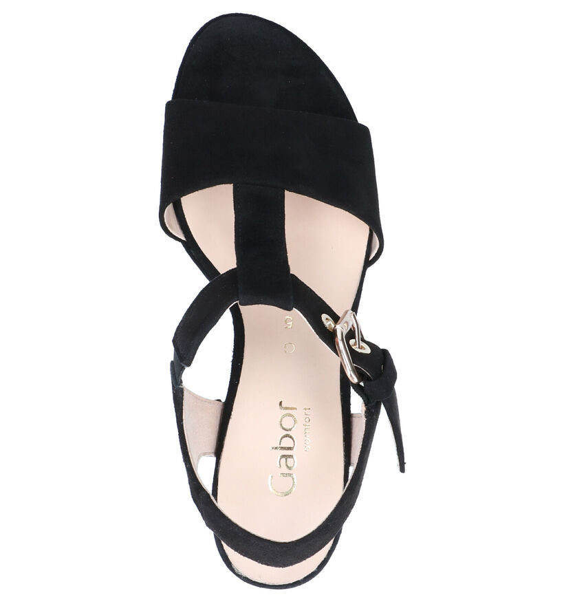 Gabor Sandales en Noir en nubuck (275221)