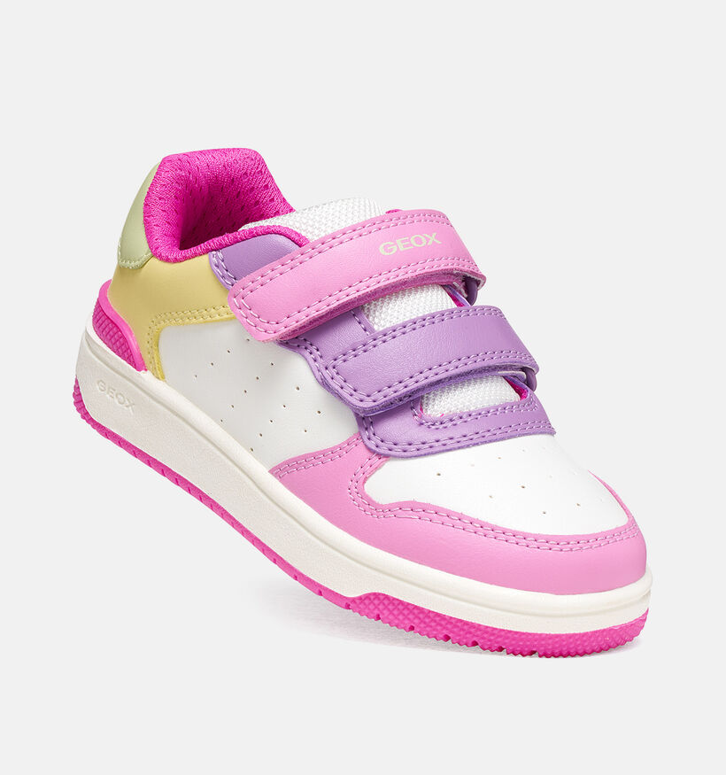 Geox Washiba Baskets basses en Rose/Multi pour filles (377732) - pour semelles orthop&eacute;diques