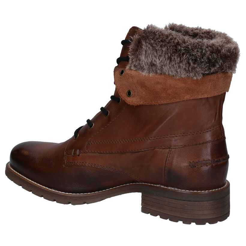 Via Limone Boots à lacets en Brun foncé en cuir (278670)