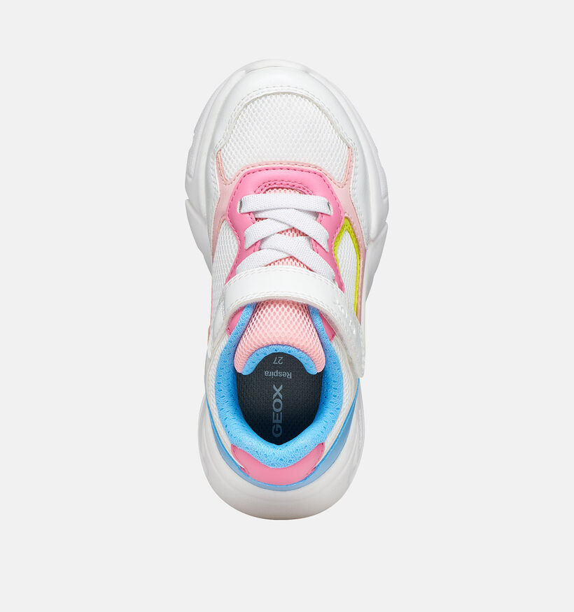 Geox Loftus Witte/Colorblock Sneakers voor meisjes (370124) - geschikt voor steunzolen