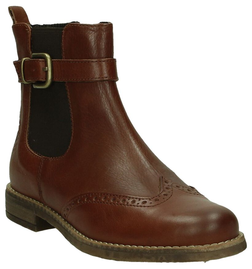 Hampton Bays Cognac Chelsea Boots met Gesp, , pdp