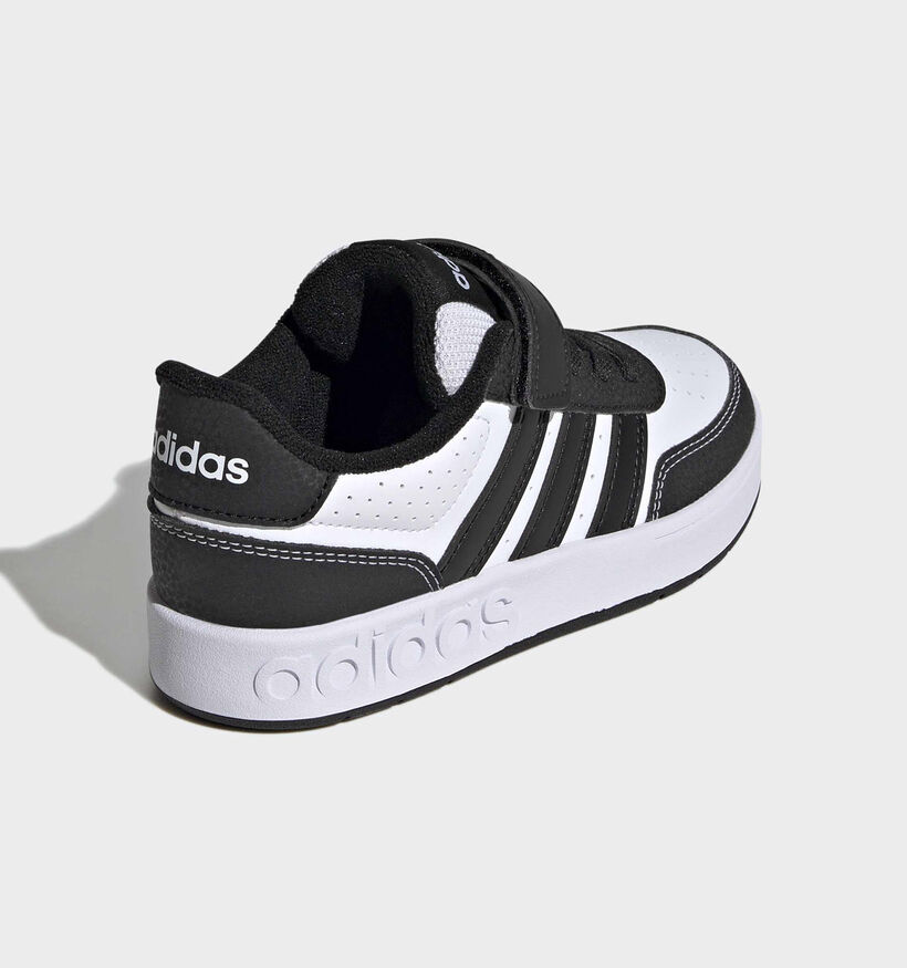 adidas Breakbase Baskets en Blanc/Noir pour gar&ccedil;ons (372770) - pour semelles orthop&eacute;diques