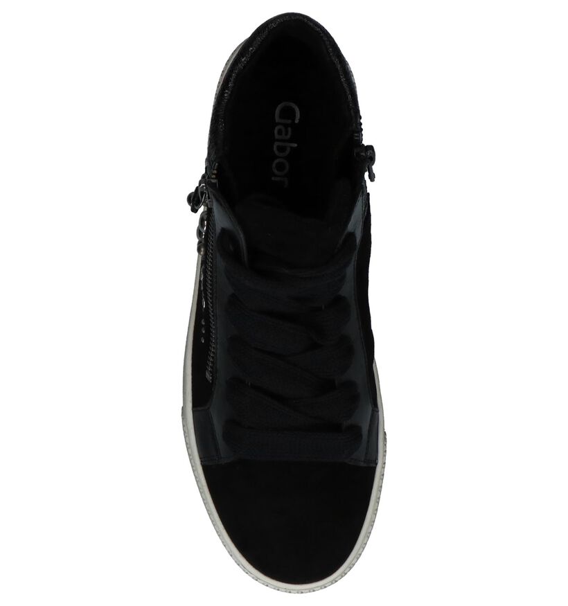 Zwarte Geklede Hoge Sneakers Gabor in daim (231179)