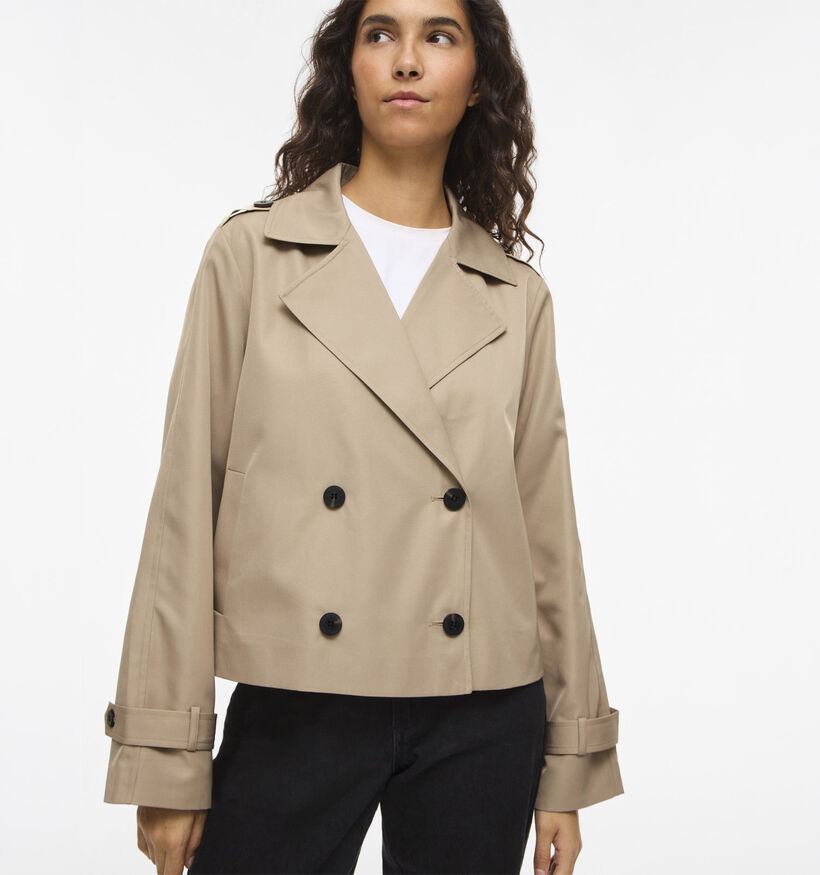 Vila Addison Manteau court en Beige pour femmes (368073)