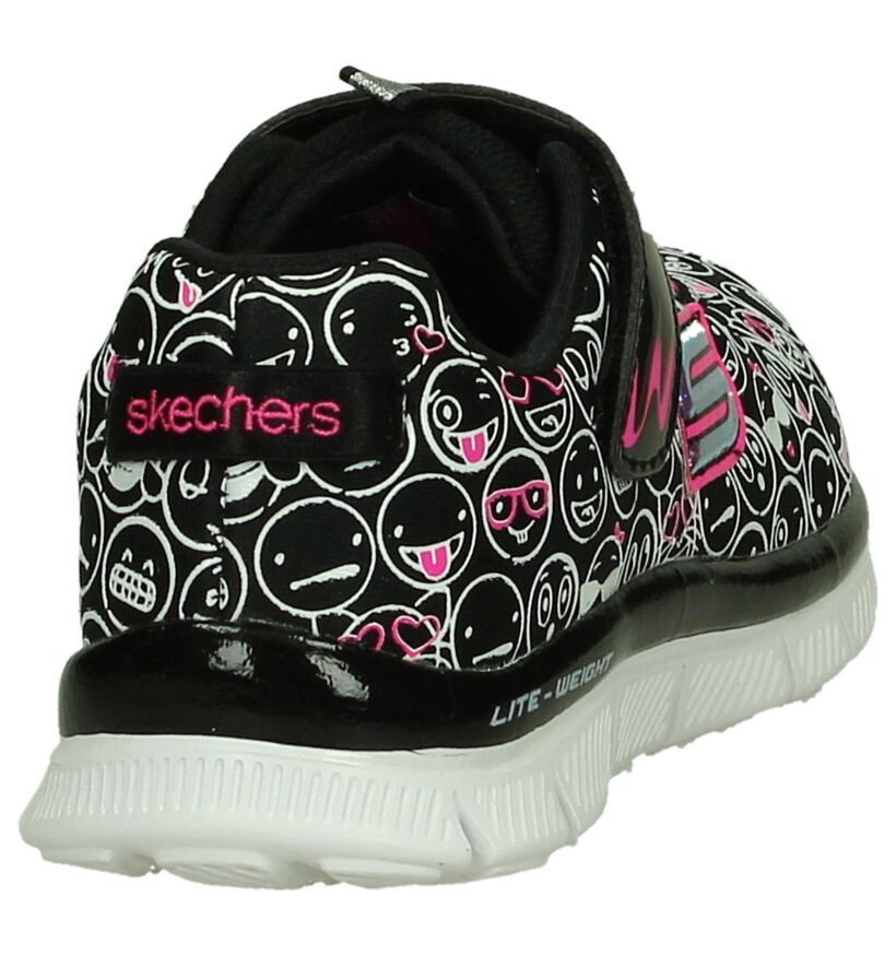 Skechers Sneakers Zwart met Smileys, , pdp