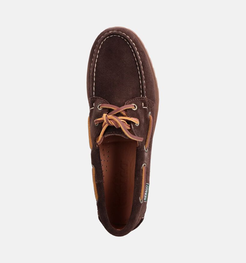 Sebago Ranger Suede Chaussures bateau en Brun fonc&eacute; pour femmes (376078)