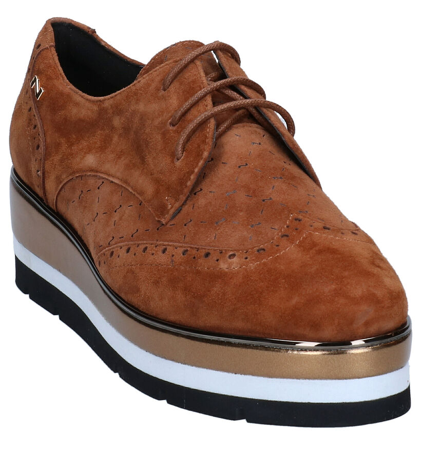 Nathan-Baume Cognac Veterschoenen voor dames (297853)