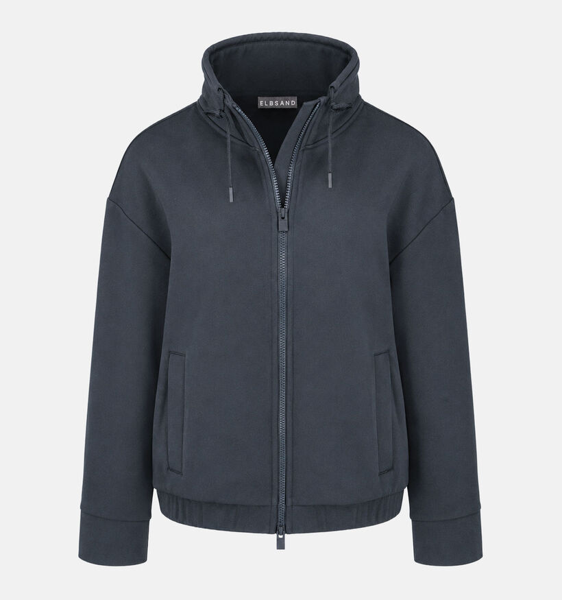 Elbsand Roana Manteau court en Bleu fonc&eacute; pour femmes (381287)