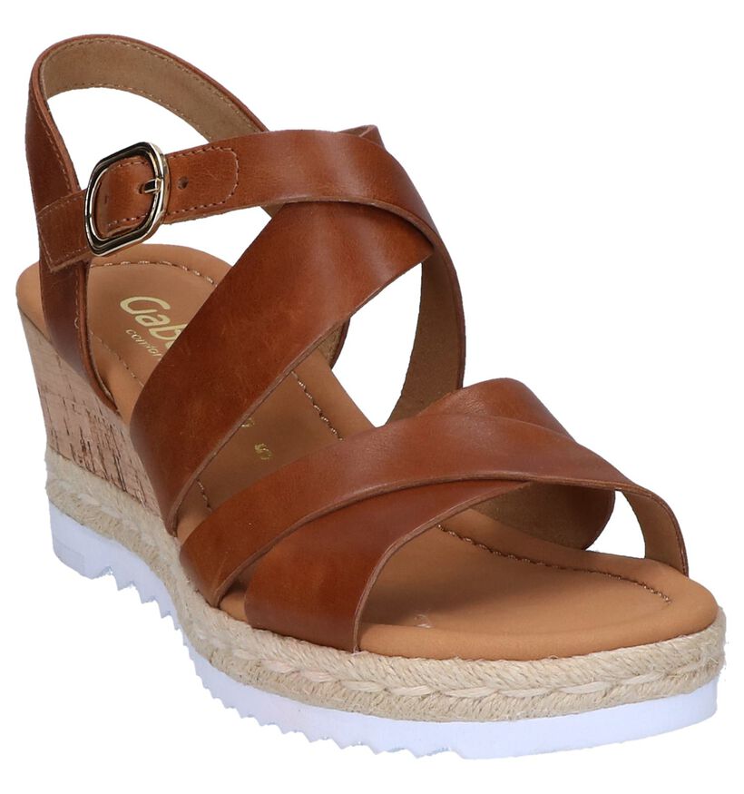 Cognac Sandalen Gabor Comfort in leer (245553)