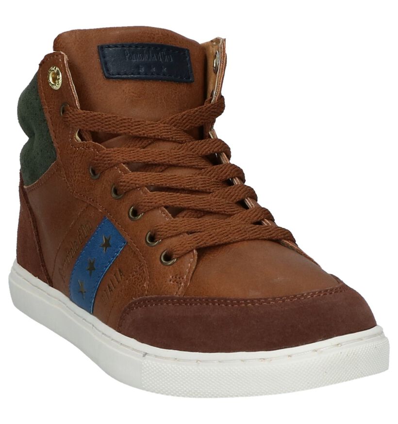 Pantofola d'Oro Monza Gagazzi Cognac Hoge Sneakers in kunstleer (224215)