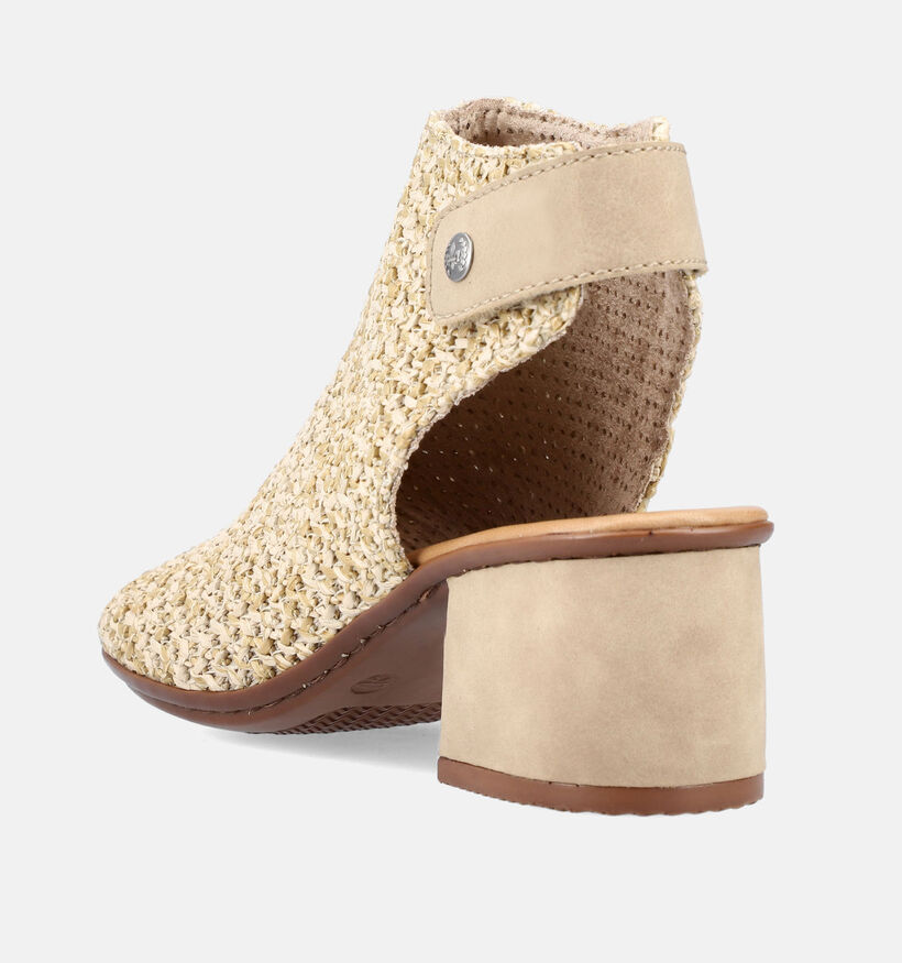 Rieker Sandales avec talon en Beige pour femmes (354955)