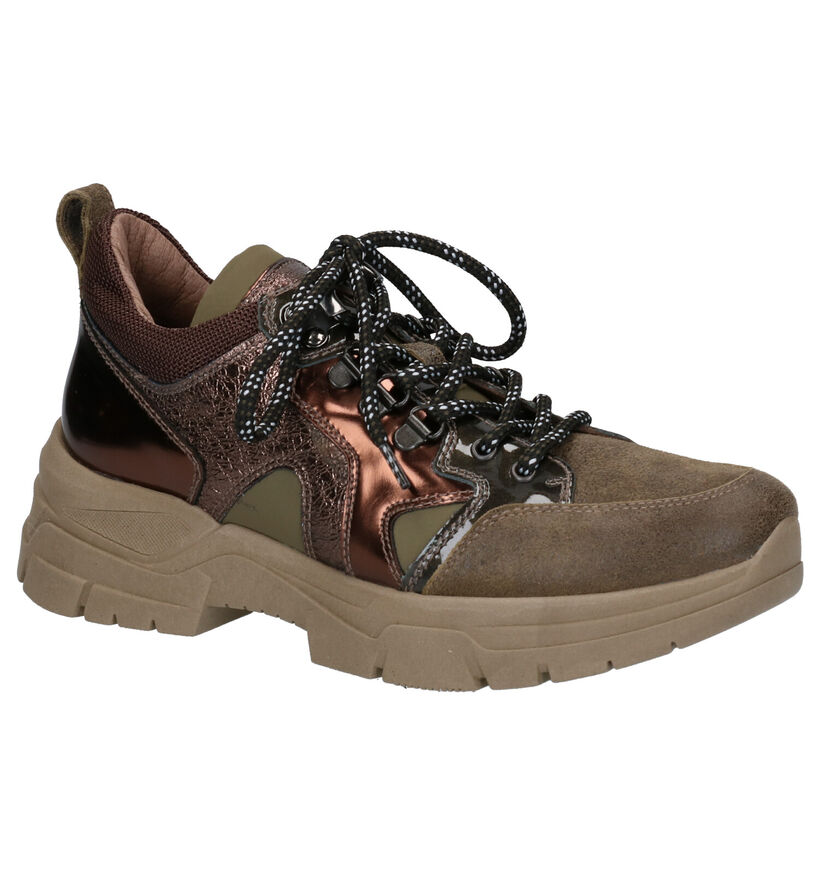 NeroGiardini Chaussures à lacets en Vert kaki en cuir (255329)