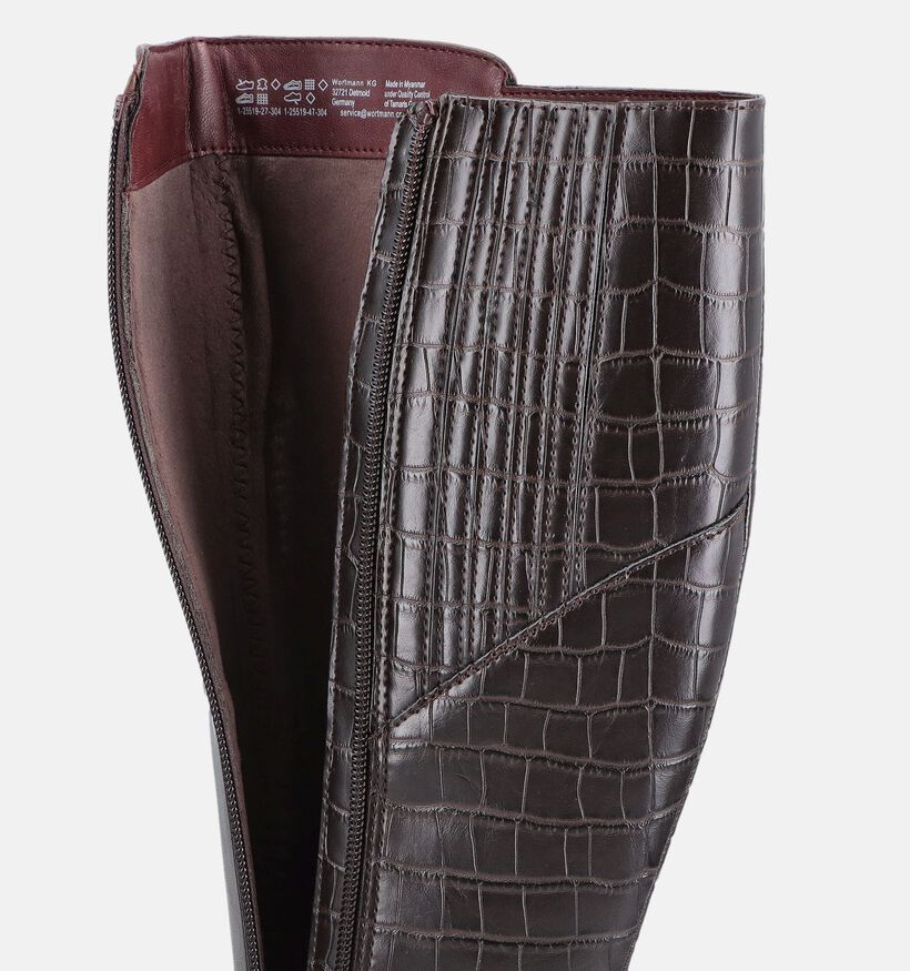 Tamaris Croco Donkerbruine Lange Laarzen voor dames (378954)