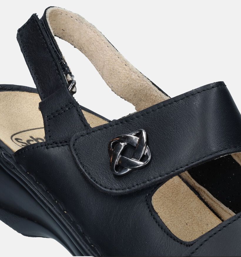 Scholl Emilia Elastic Zwarte Sandalen voor dames (336790) - geschikt voor steunzolen
