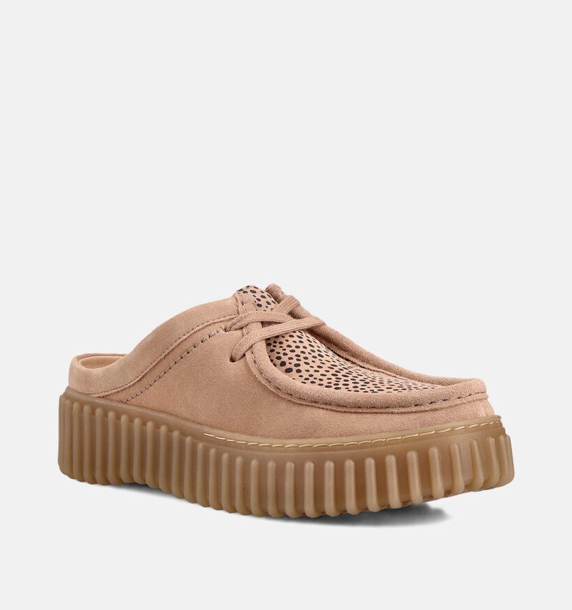 Clarks Torhill Mule Nu-pieds plates en Beige pour femmes (370561) - pour semelles orthop&eacute;diques