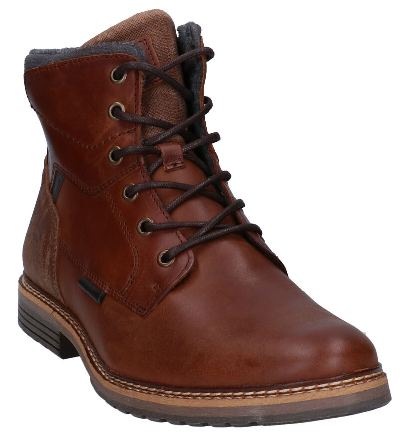 Bullboxer Cognac Veterboots voor heren (327427) - geschikt voor steunzolen