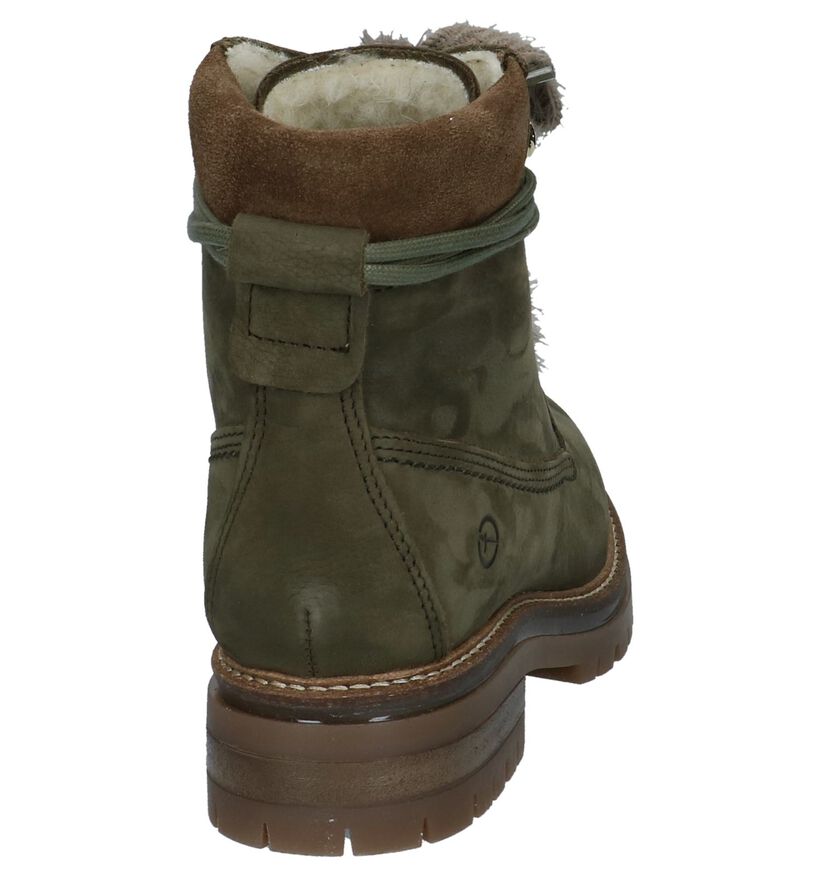 Olijfgroene Boots met Wol Tamaris in daim (226714)