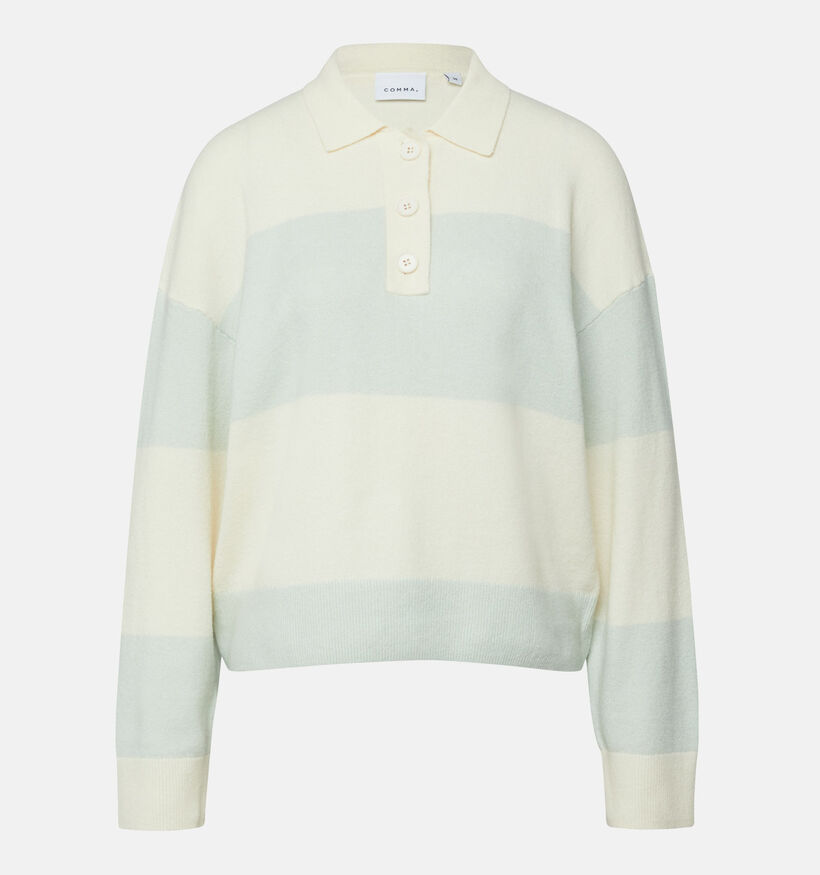 comma Pull en Beige/Bleu pour femmes (372197)