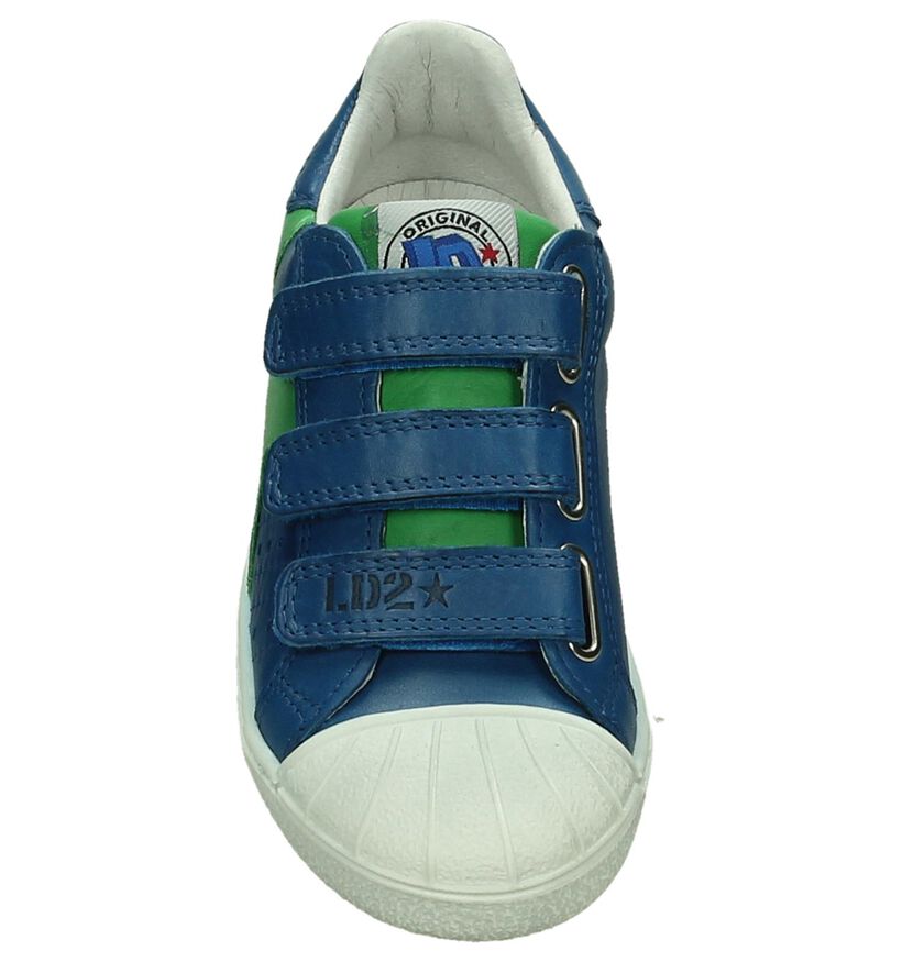 Little David Donker Blauwe Velcroschoenen, , pdp