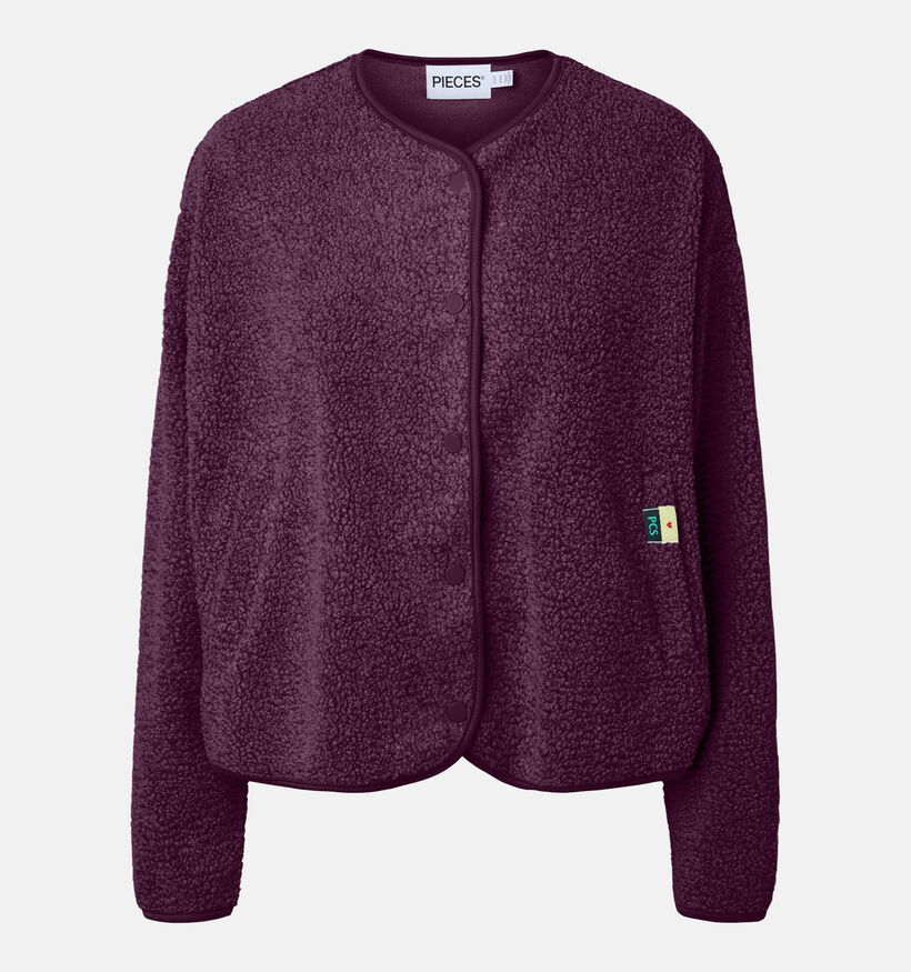 Pieces Katty Teddy Manteau en Bordeaux pour femmes (382231)
