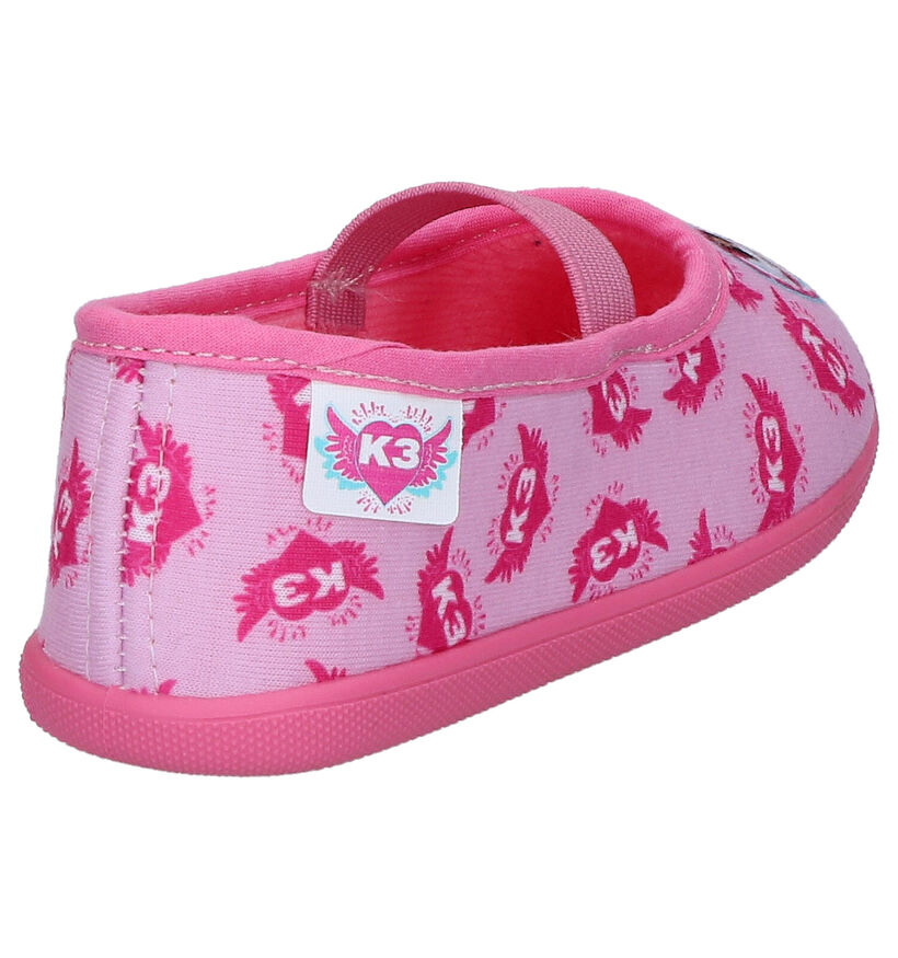 K3 Pantoufles fermées en Rose en textile (275767)