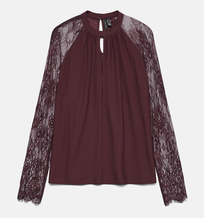 Vero Moda Milla Lace Bordeaux Blouse voor dames (381323)