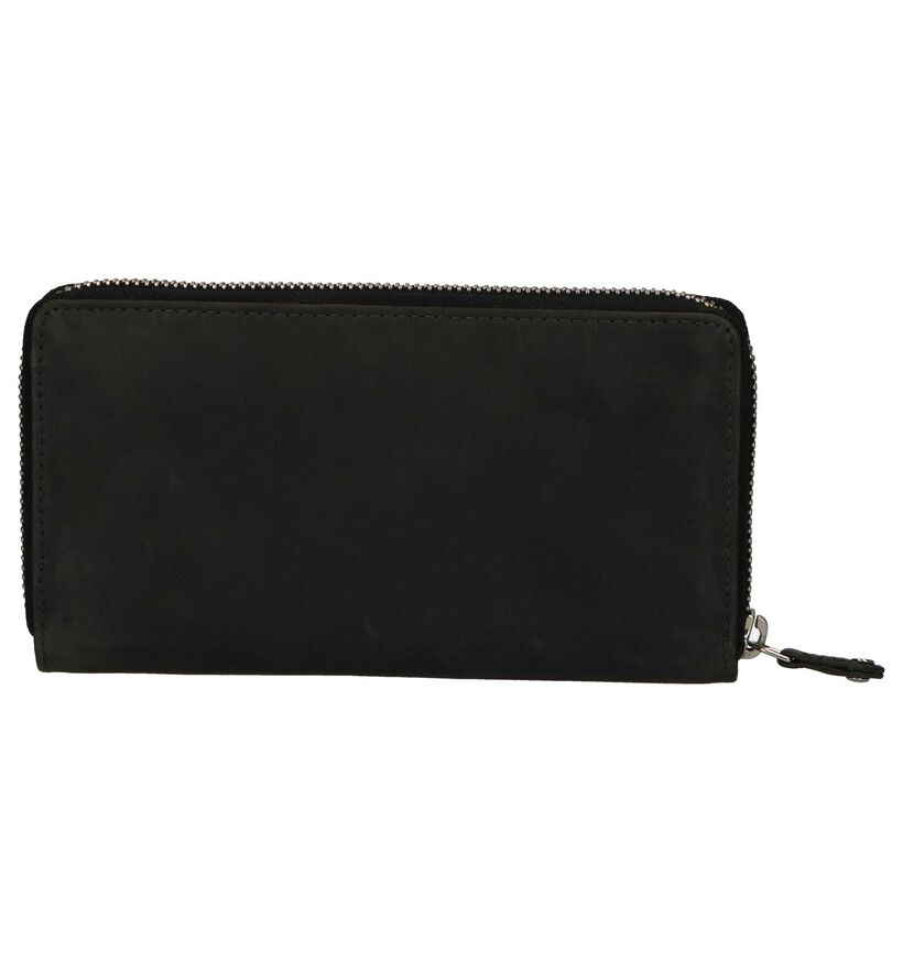 Hampton Bays Porte- monnaie zippé en Noir en cuir (237993)