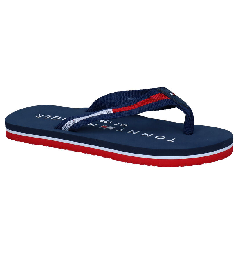 Tommy Hilfiger Blauwe Teenslippers in stof (285659)