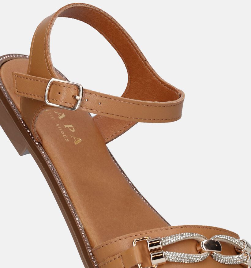 Scapa Cognac Platte sandalen voor dames (338570)