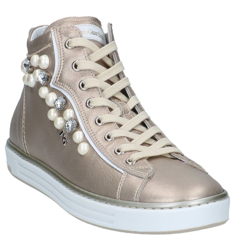 Rose Gold NeroGiardini Sneakers in leer (216977)