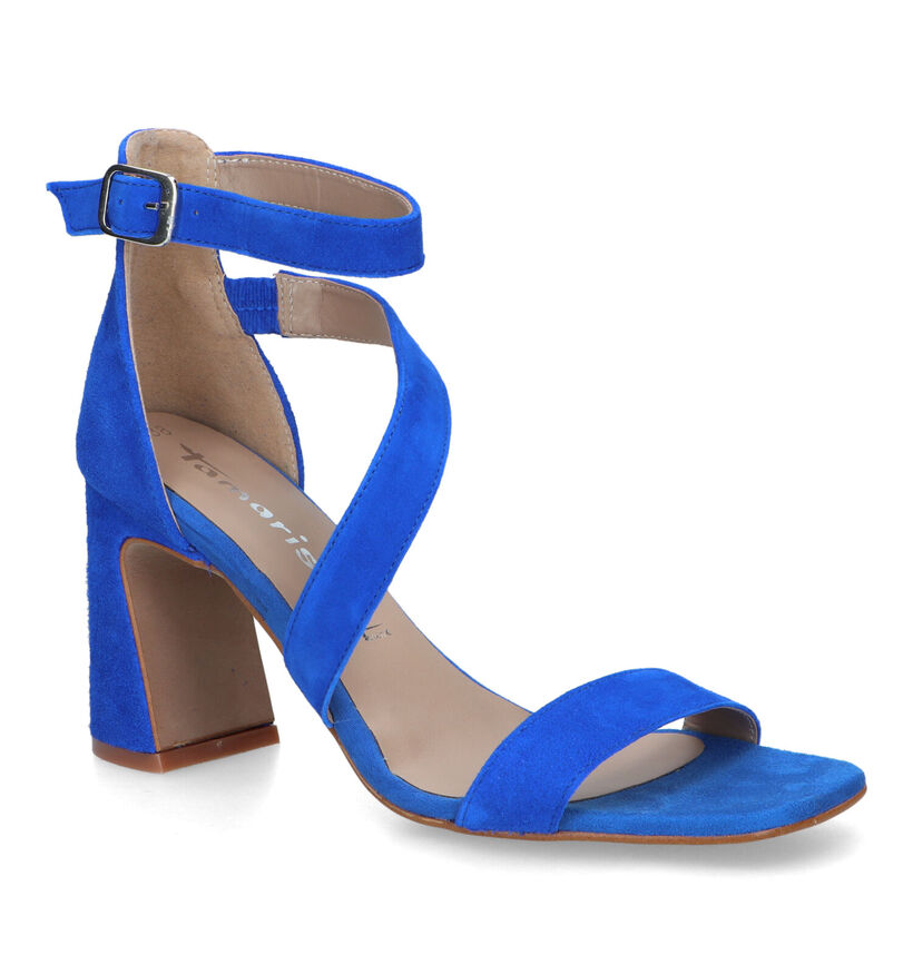 Tamaris Blauwe Sandalen met gesloten hiel in nubuck (322350)