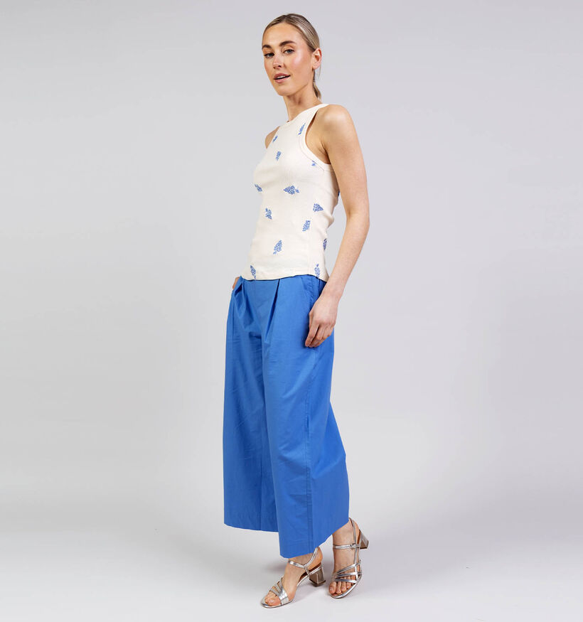 Desires Piper Beige/Blauwe Top voor dames (374244)