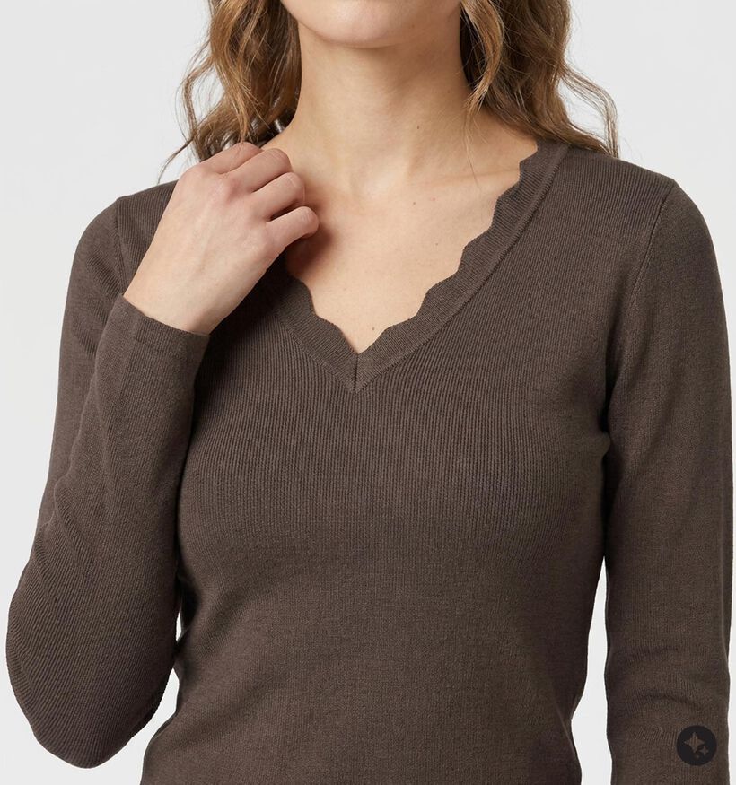 Pieces Celia Wren Bordeaux T-shirt met Lange Mouwen voor dames (382093)