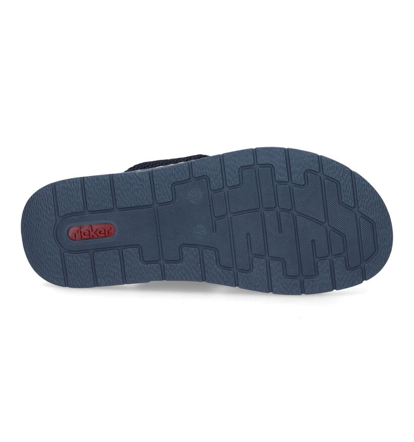 Rieker Blauwe Slippers in stof (308612)