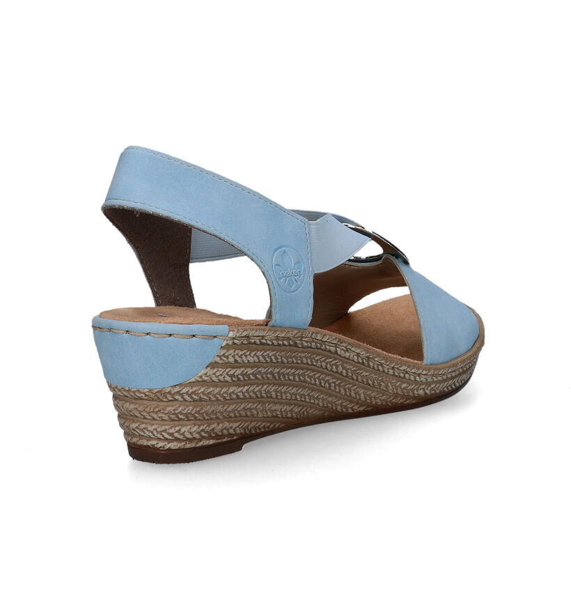 Rieker Zwarte Sandalen met sleehak voor dames (339075)