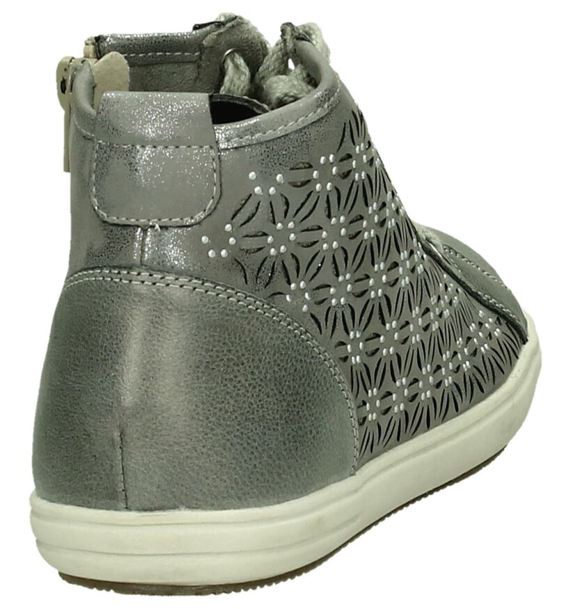 Remonte Grijs Sneaker Rits/Veter in leer (190384)