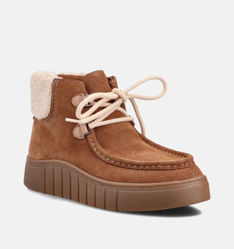 Clarks Mykah Izzy Bottines motardes en Camel pour femmes (361960) - pour semelles orthopédiques