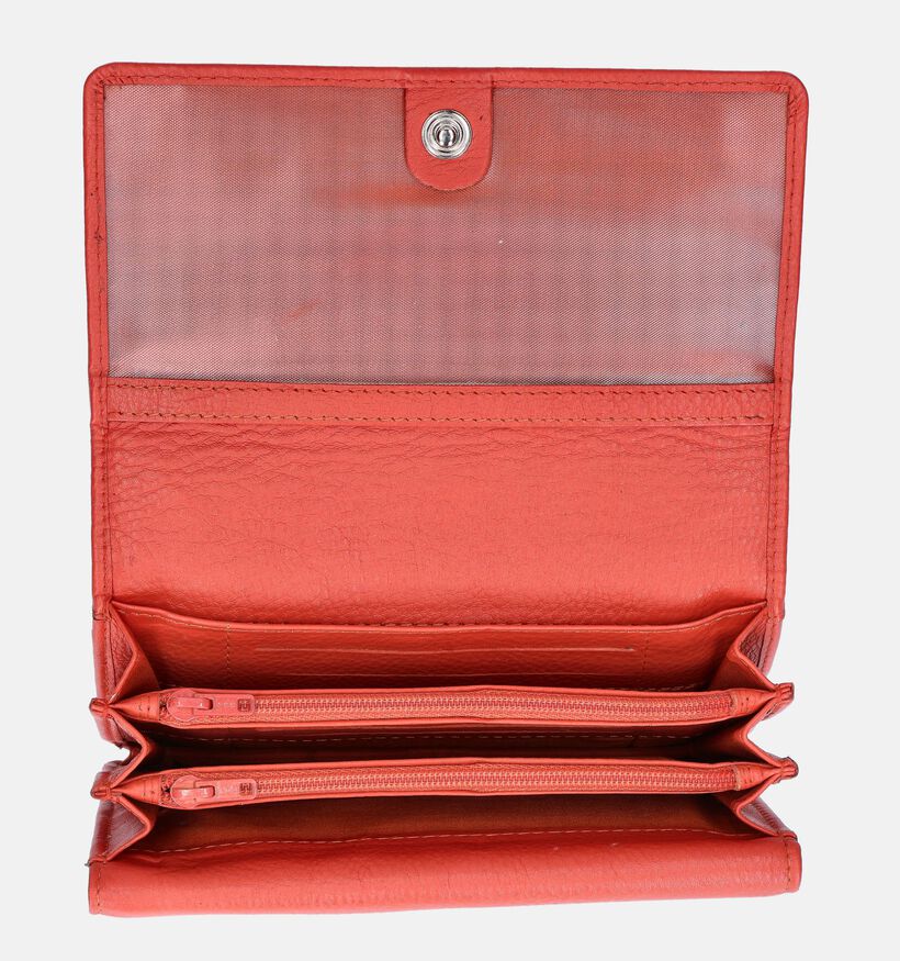 Euro-Leather Porte-monnaie à rabat en Orange pour femmes (353522)