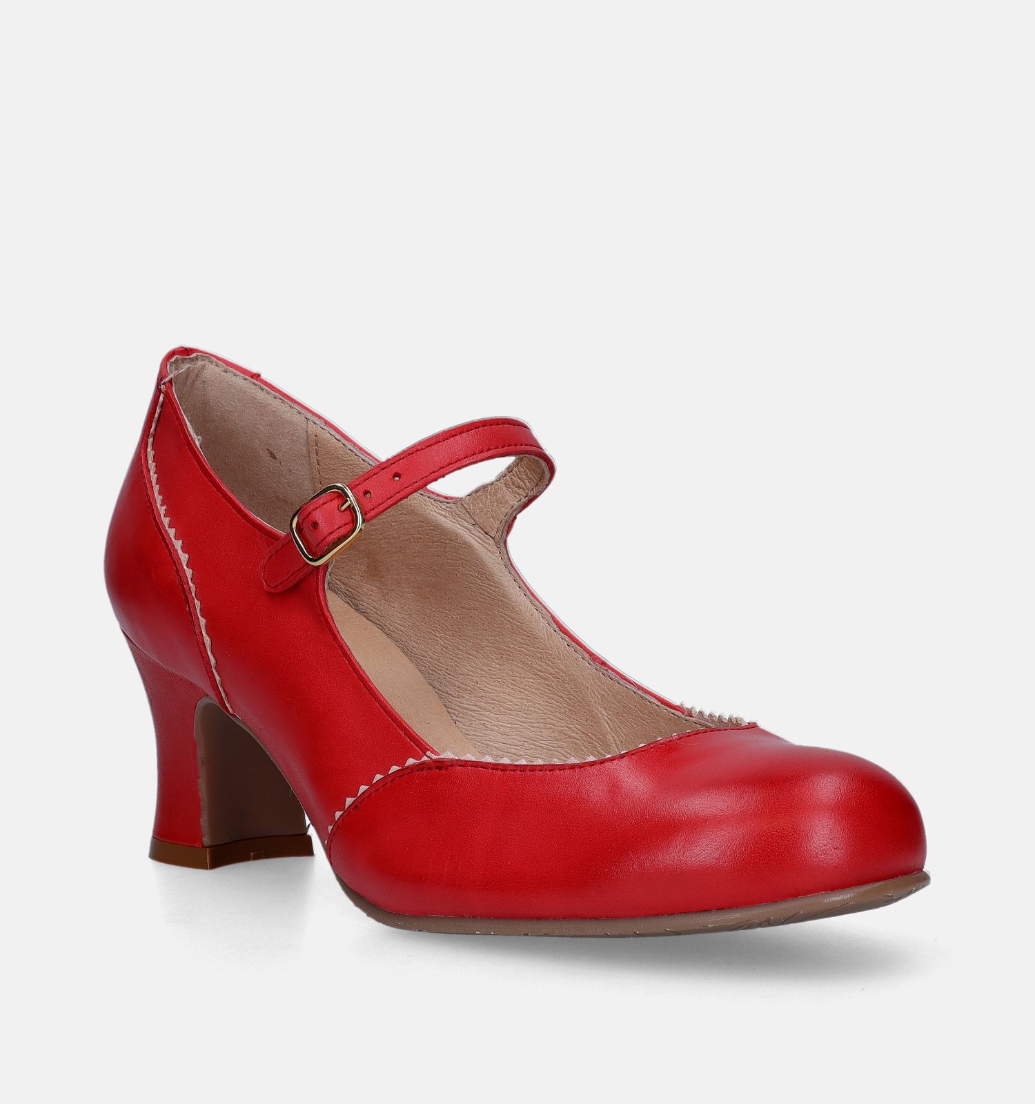 Rode pumps store met bandje