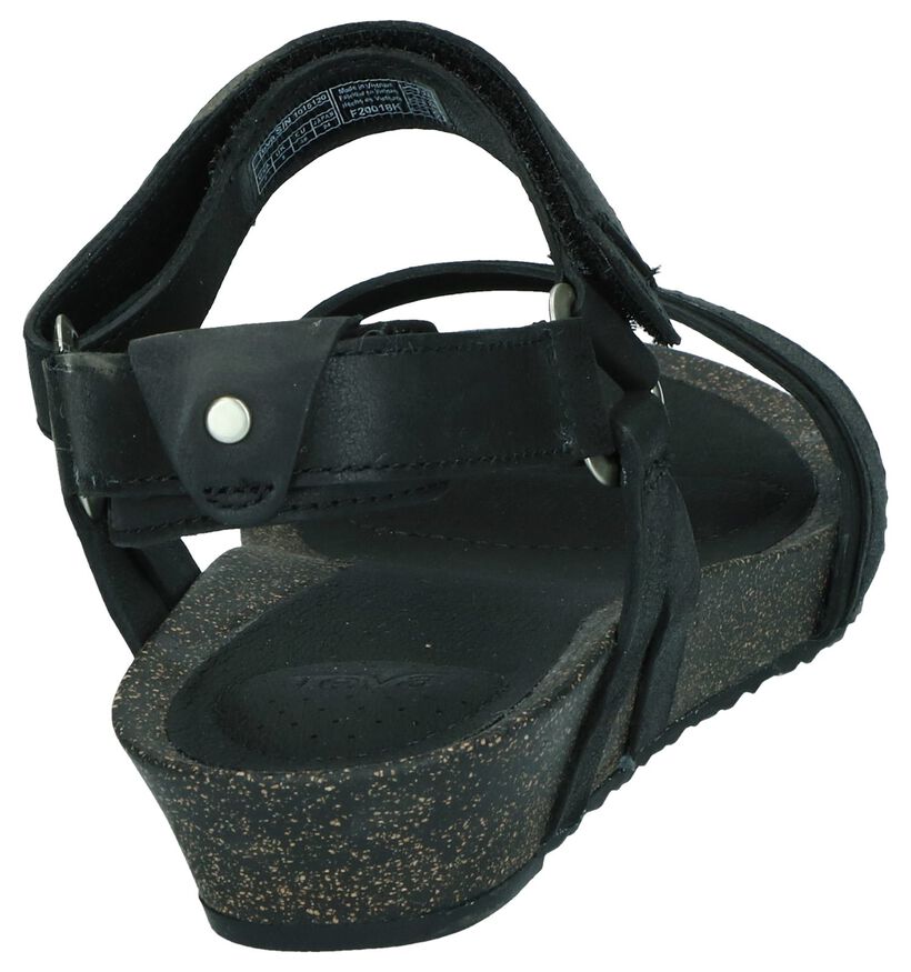 Teva Ysidro Sandales plates en Brun foncé en cuir (242627)