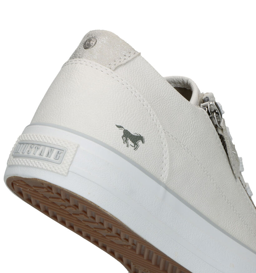 Mustang Witte Sneakers voor dames (336419) - geschikt voor steunzolen