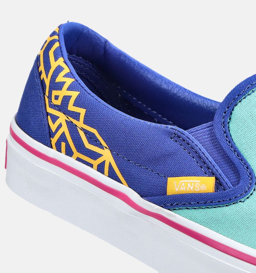 Vans Classic Slip-On x KPop Demon Hunters Blauwe/Turquoise Sneakers voor jongens, meisjes (381692)
