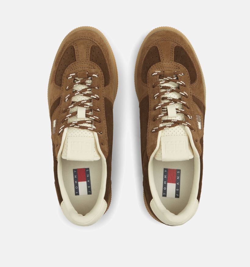 Tommy Hilfiger The Greenwich Edge Suede Cognac Sneakers voor dames (374896) - geschikt voor steunzolen