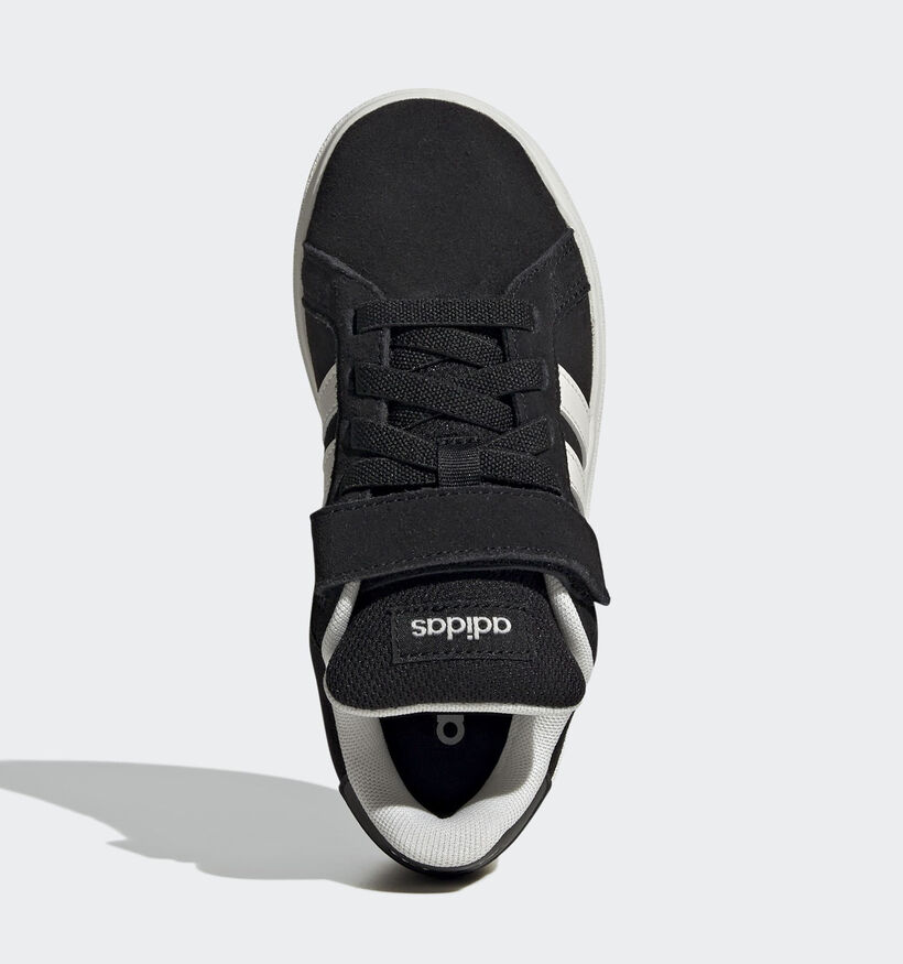 adidas Grand Court Baskets basses en Noir pour gar&ccedil;ons (372766) - pour semelles orthop&eacute;diques