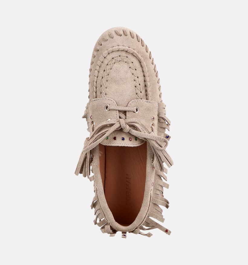 Poelman Donkerbeige Bootschoenen voor dames (384299)