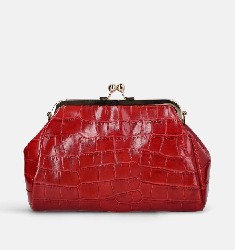 Via Limone Croco Bordeaux/Gouden Grote Clutch voor dames (385054)
