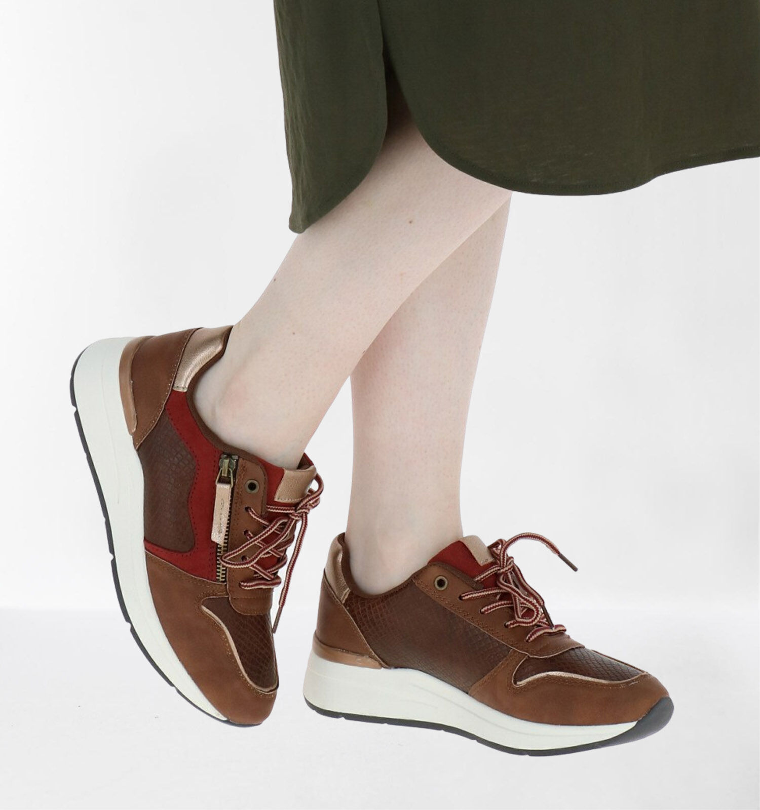 Bruine veterschoenen dames sale